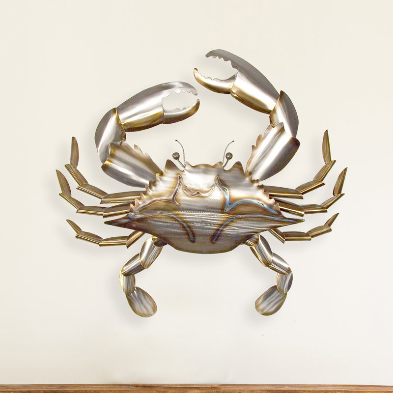 Décoration murale en métal crabe