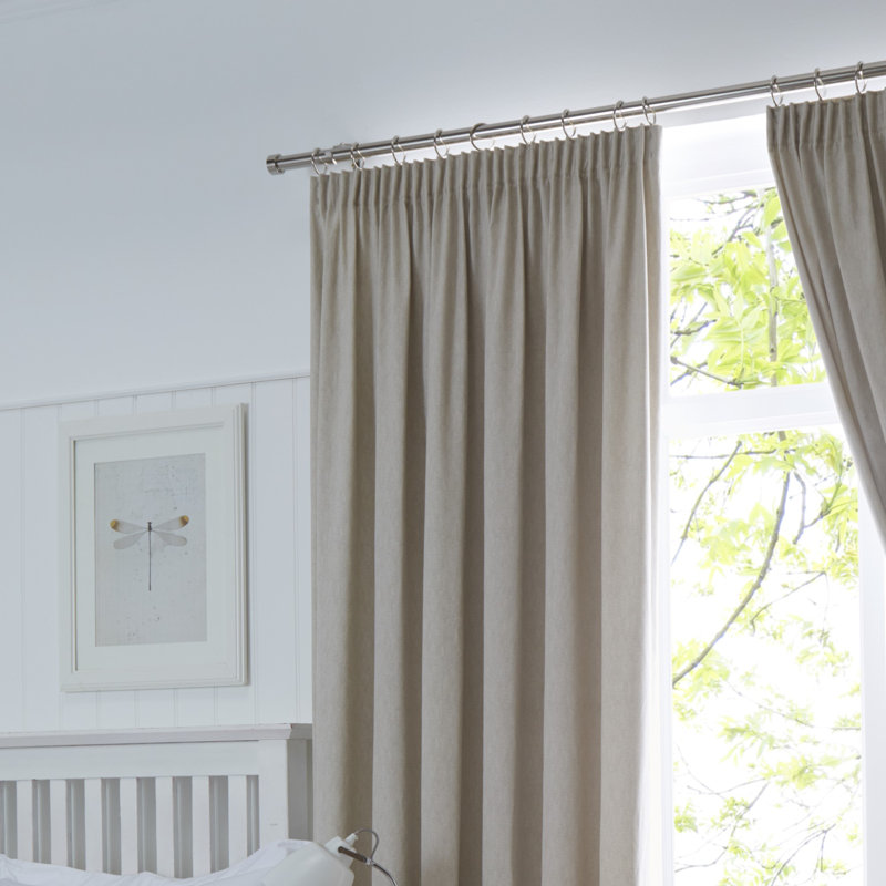 Blackout Curtain Pair, Width 229 x Drop 137 cm, Natural