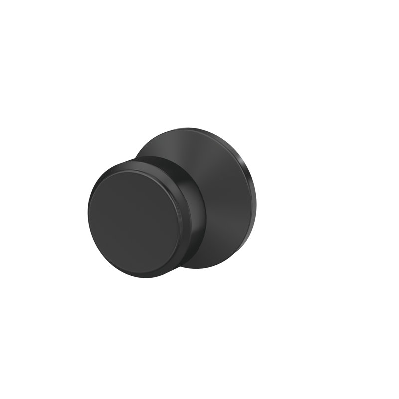 Custom Bowery Hall-Closet and Bed-Bath Knob with Kinsler Trim, Matte Black
