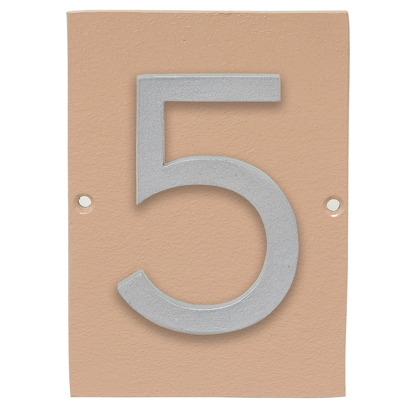Plaque d’adresse murale sur 1 ligne flottante, Taupe, Argent, Oui