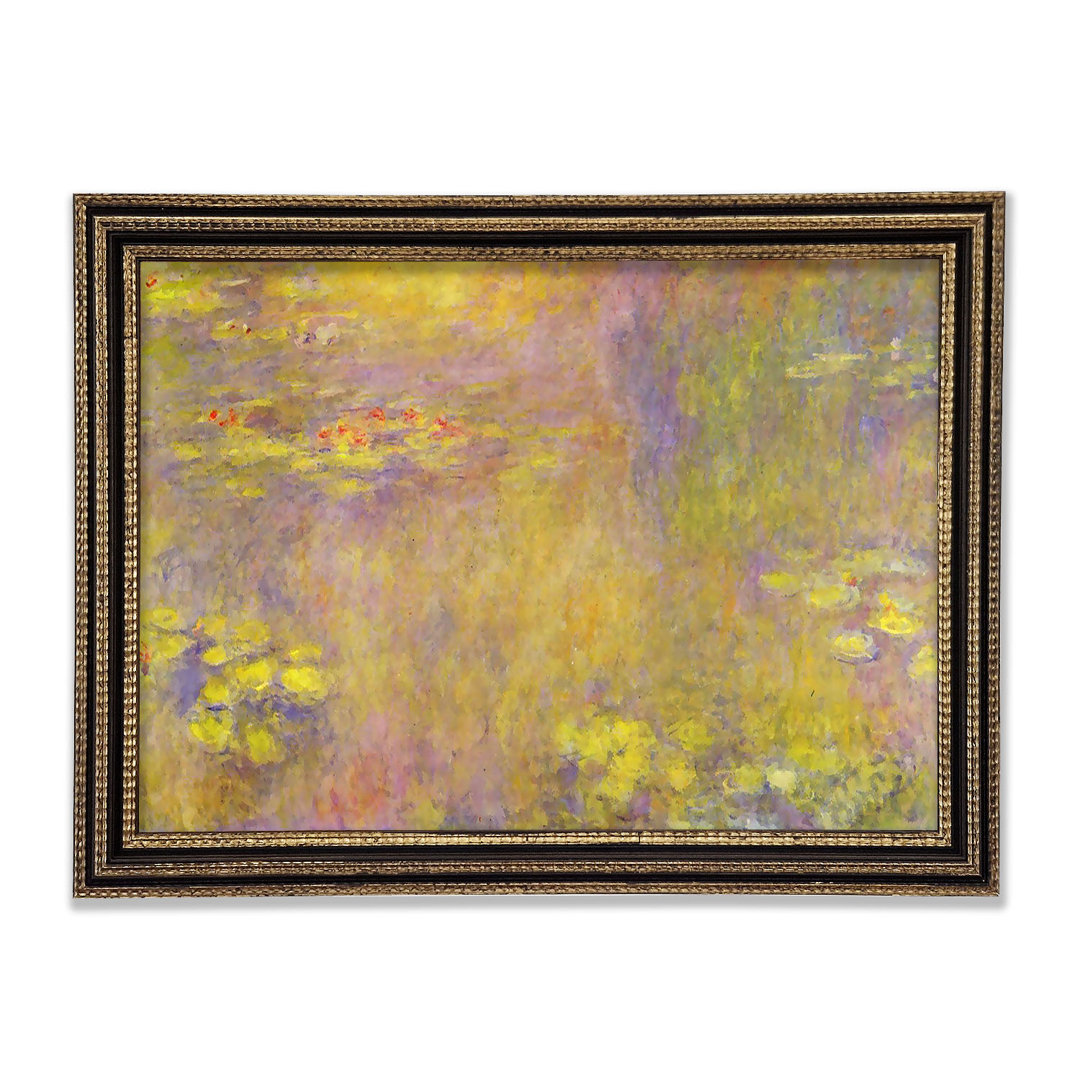 Gerahmtes Wandbild Monet Water Lilies - Yellow Nirvana