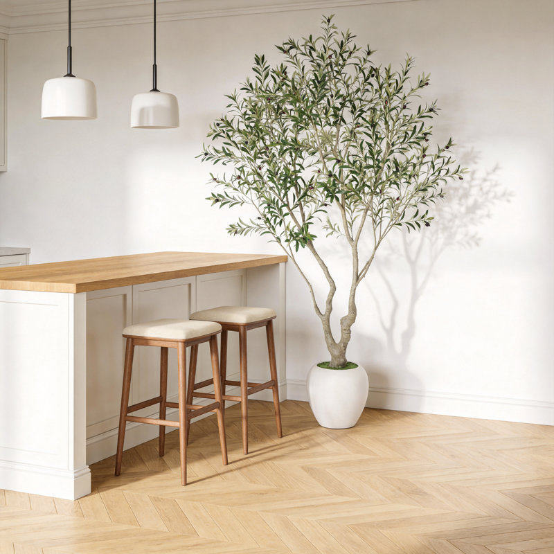 Artificial Potted Olive Tree, 96" H x 47" W x 47" D
