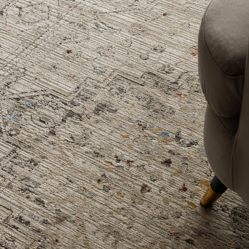 Beimnet Machine Woven Beige/Grey Indoor Rug, Rectangle 160 x 240cm