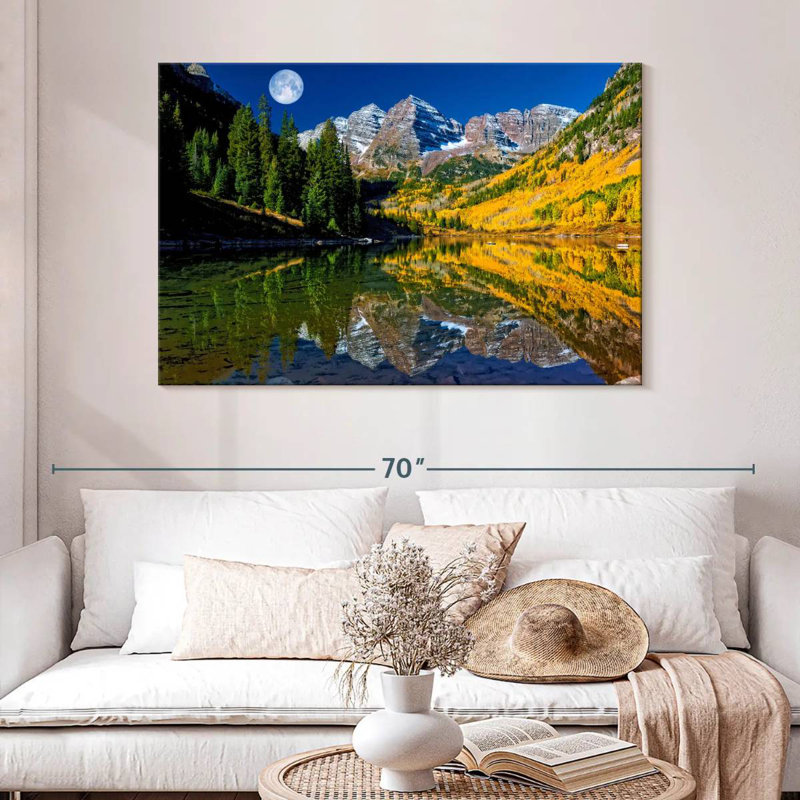 Alvord Maroon Bells pleine lune, H 32 po x l 48 po