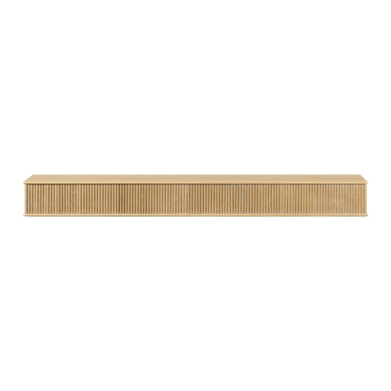 Modern Ember Monti Fireplace Wood Mantel Shelf with Fluted “Reed” Details in Whitewash, 72", Whitewash