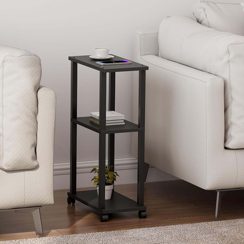 Small Side Table, Narrow End Table, Bedside Table, Couch Side Table With Wheels For Living Room Or Bedroom, TB01BB061