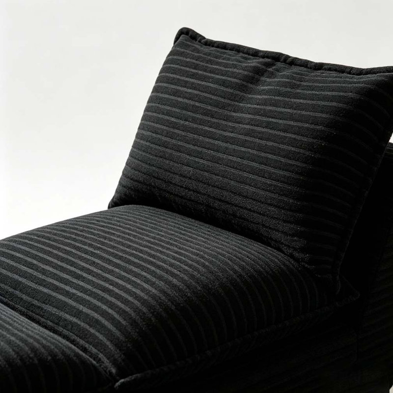Canapé moderne en velours côtelé, Dark Grey-1Seat-1Ottman