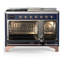 Majestic III Series 48 Inch Dual Fuel Range with 5 Sealed Burners, Griddle, Frenchtop in Glossy Black (Natural Gas, Burnished Trim)-1981615041-1981615045-1981615167
