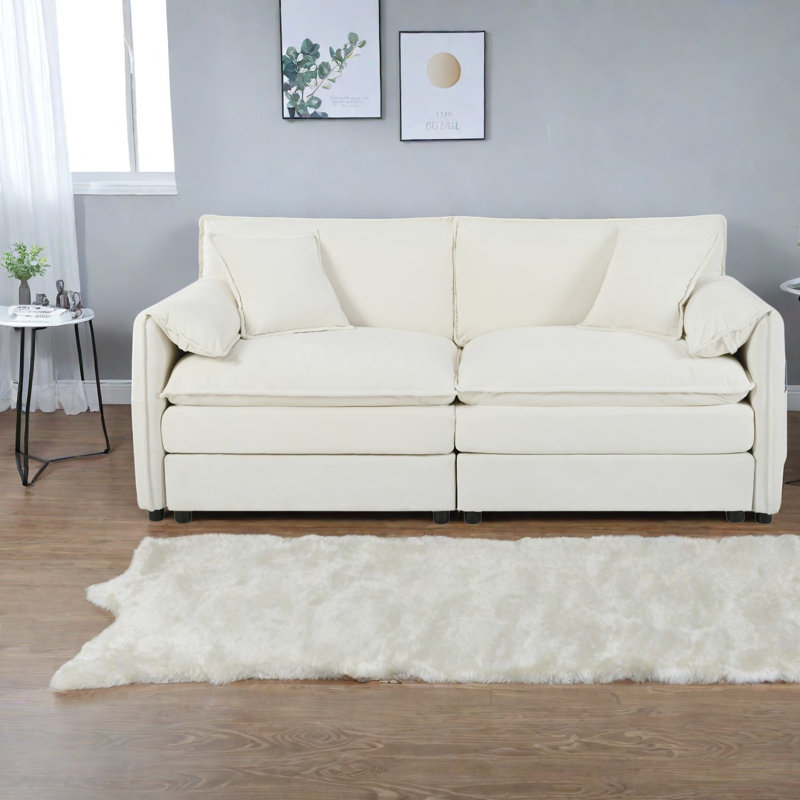 Canapés modulaires spacieux, chenille de qualité supérieure, design moderne pour le salon