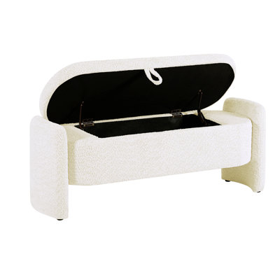 Chrysander Polyester Upholstered Storage Bench -  Wrought Studioâ¢, 31318DEF75C34565A2651BDB66C305FC