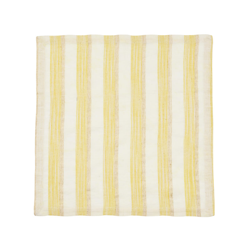 Broad Stripe Napkin, Yellow Striped