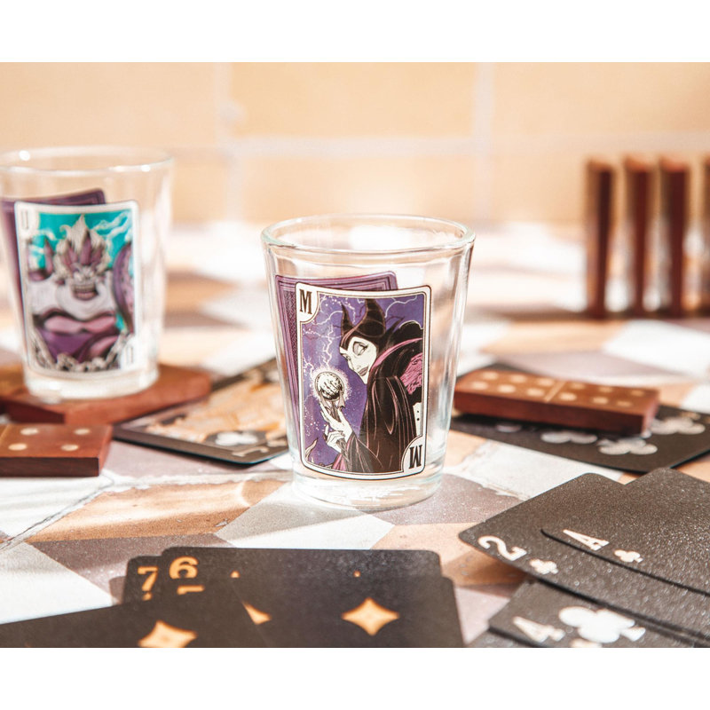 Mini-verres à liqueur Disney Villains Portraits 1 oz | Ensemble de 4