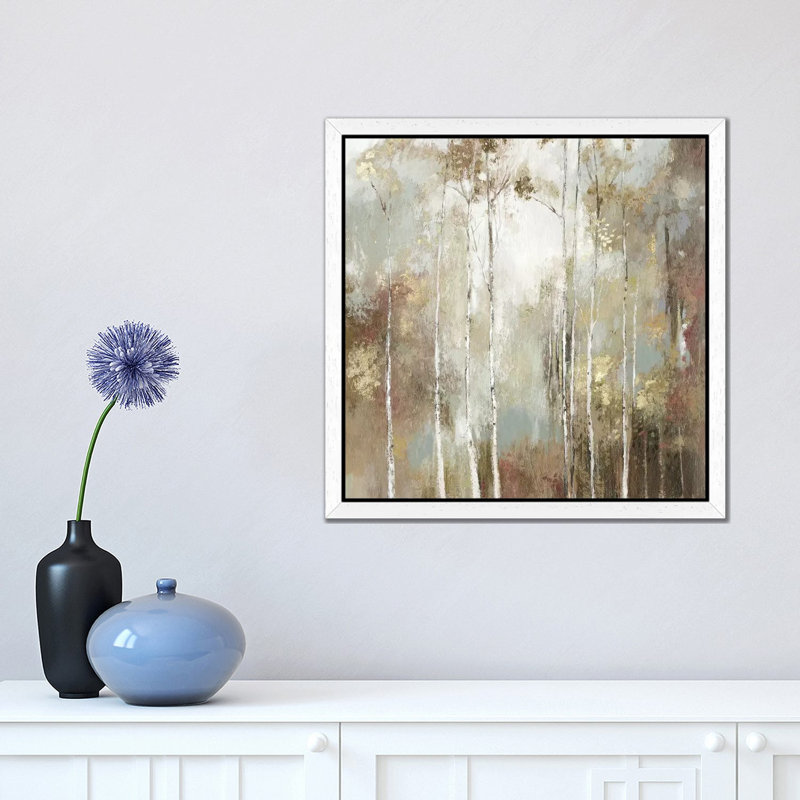 Fine Birch I by Allison Pearce - Painting on Canvas, White Framed, 66.04 cm H x 66.04 cm W