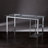 Merald Glass Top Metal Base Writing Desk