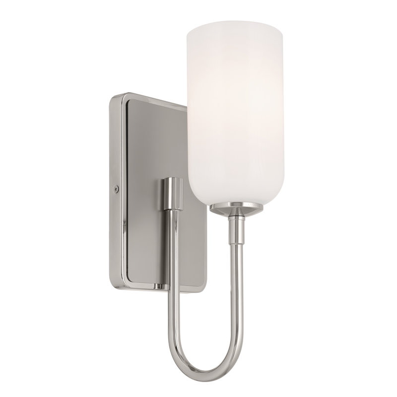 Steel Armed Sconce, Polished Nickel
