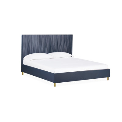 Argento Navy Blue Solid Wood Platform Bed -  Modus Furniture, 9DKBH6