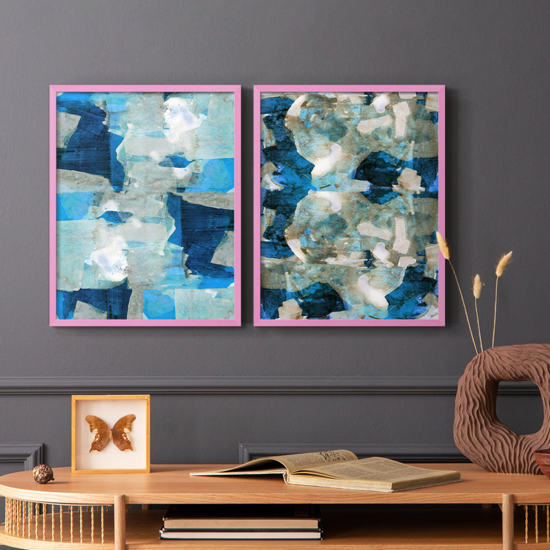 Impression encadrée Impasto I-Premium - prêt à être accroché - aucun clou requis - aucun clou requis, H 11 po x l 18 po, Rose