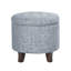 Pouf de rangement rond - Tissu tissé bleu-gris-516723476