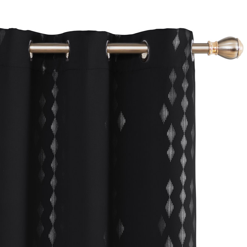 Bedolla Room Darkening Curtain Pair, Black, 42" W x 53"L