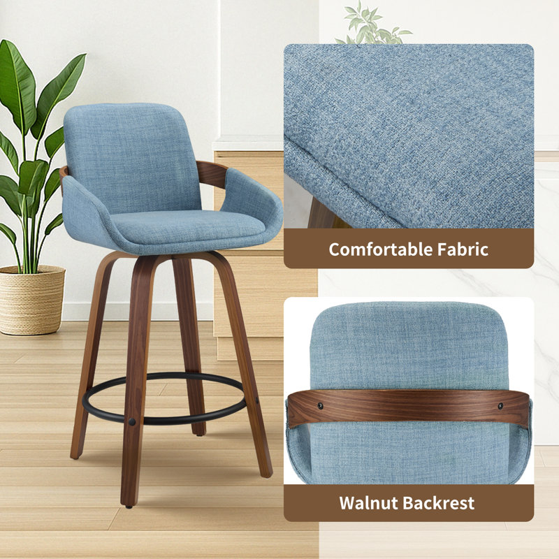 Swivel Bar & Counter Stool, Blue, 2