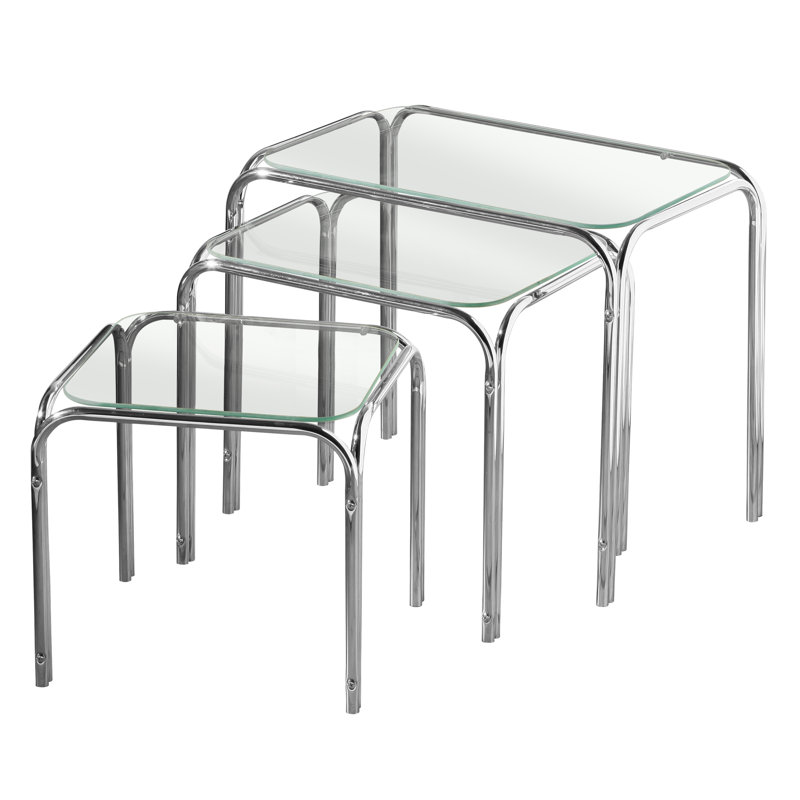 Glass Top Nesting Tables, Clear