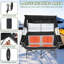 Causeuse de camping double chauffée avec auvent, chaise d'extérieur pliante portative avec glacière, porte-gobelets et poches latérales pour la plage et la pelouse
