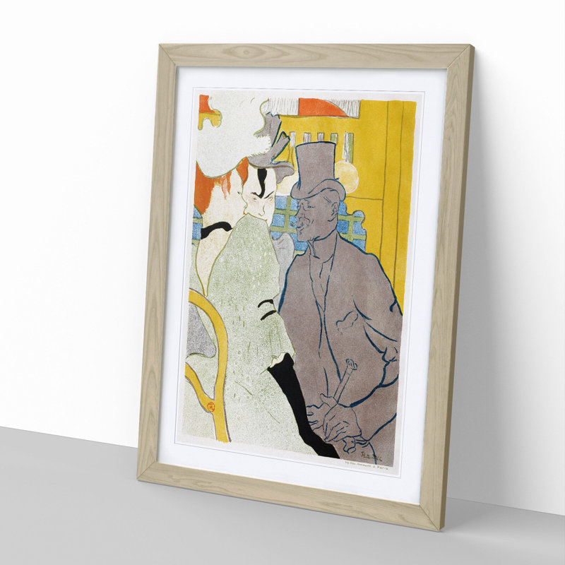 Englishman at the Cabaret Vol.2 by Henri de Toulouse-Lautrec - Picture Frame Painting, Oak, 48cm H x 36cm W x 2cm D