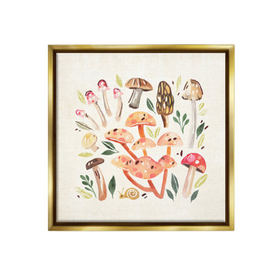 «Whimsical Mushroom & Snail Floater Frame» par Annie Warren sur toile