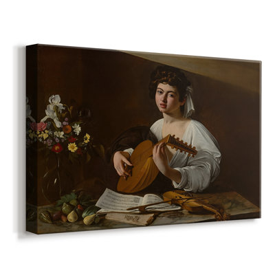The Lute Player (Hermitage Version)-Caravaggio-Gallery Wrapped Canvas-c. 1596