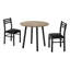 Ensemble de table de salle à manger, ensemble de 3 pièces, petit, abattant 35 po, cuisine, métal noir, stratifié brun, contemporain, moderne-1395976497