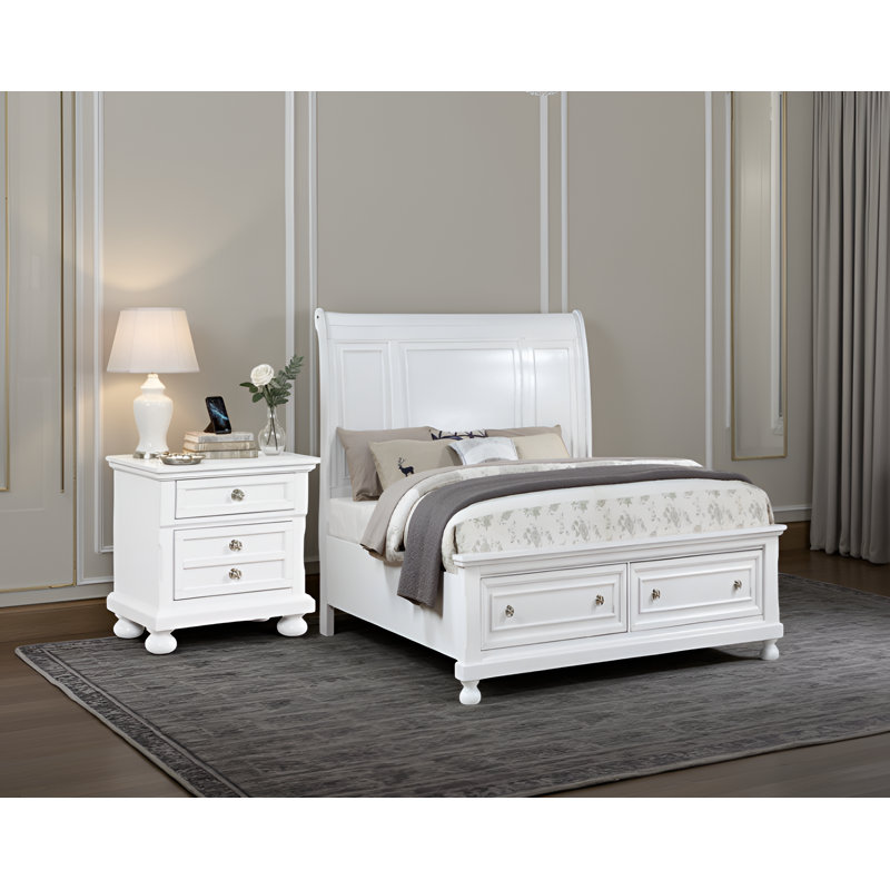 Ensemble de chambre à coucher avec lit simple Smithwick, Blanc, Lit simple