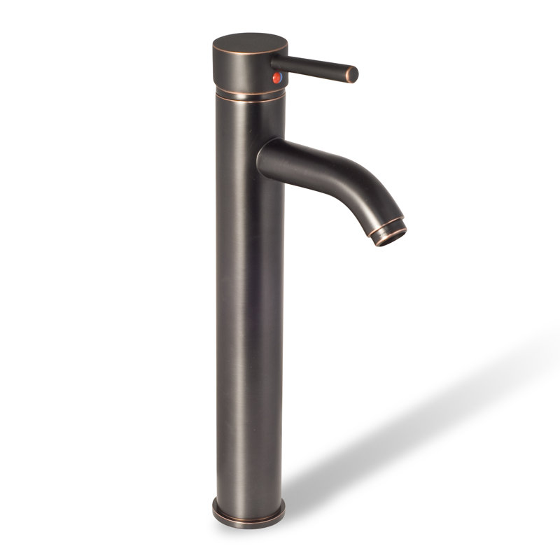 Robinet pour salle de bain à grande cuve à poignée simple Euro Collection, Bronze frotté à l'huile