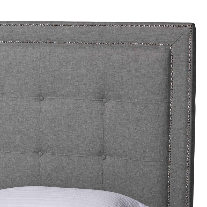 Chelsia Upholstered Platform Bed, King, Gray
