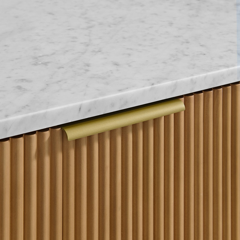 Kensington Double Bathroom Vanity Reeded Birch, 84"