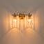 9.5 in. Vintage Brass Bathroom Vanity Light with Clear Fluted Glass Bell Shades (1/2/3-Light Options)-883866186-883866187