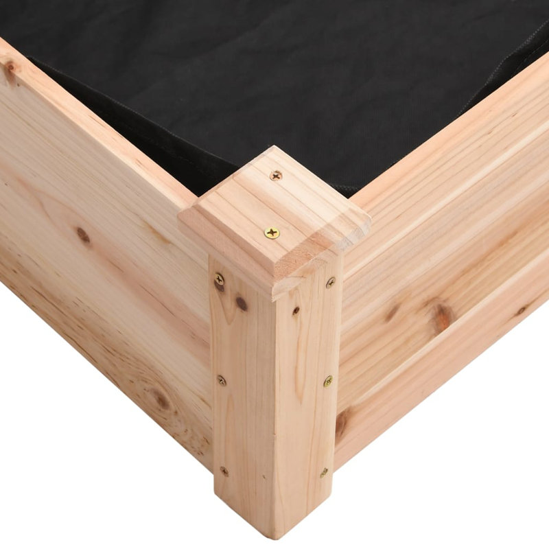 Matwau Wood Raised Garden Bed, Natural, 9.8" H x 94.5" W x 17.7" D