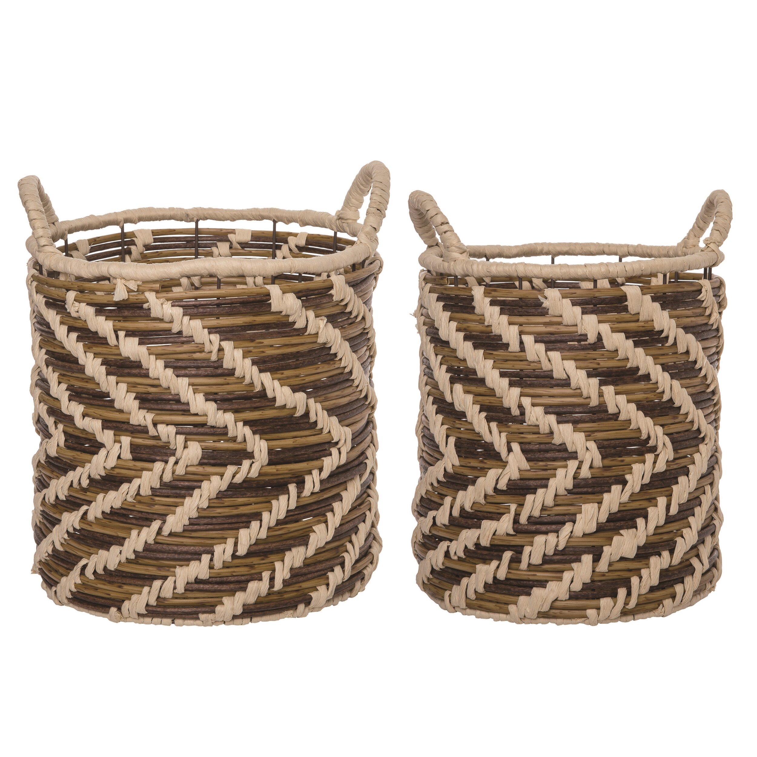 Bayou Breeze 2 Piece Wicker Basket Set | Wayfair