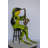 Green Frog Playing Saxophone Bronze Statue - Size: 23"L X 15"W X 30"H.