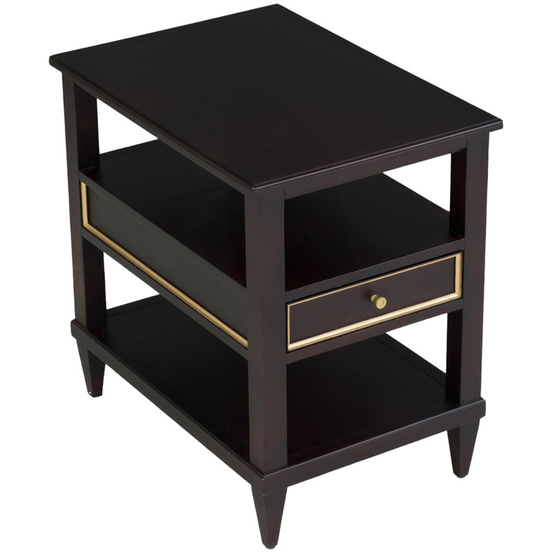 Linea Rectangle One Drawer Open End Table in Café Mocha, Café Mocha
