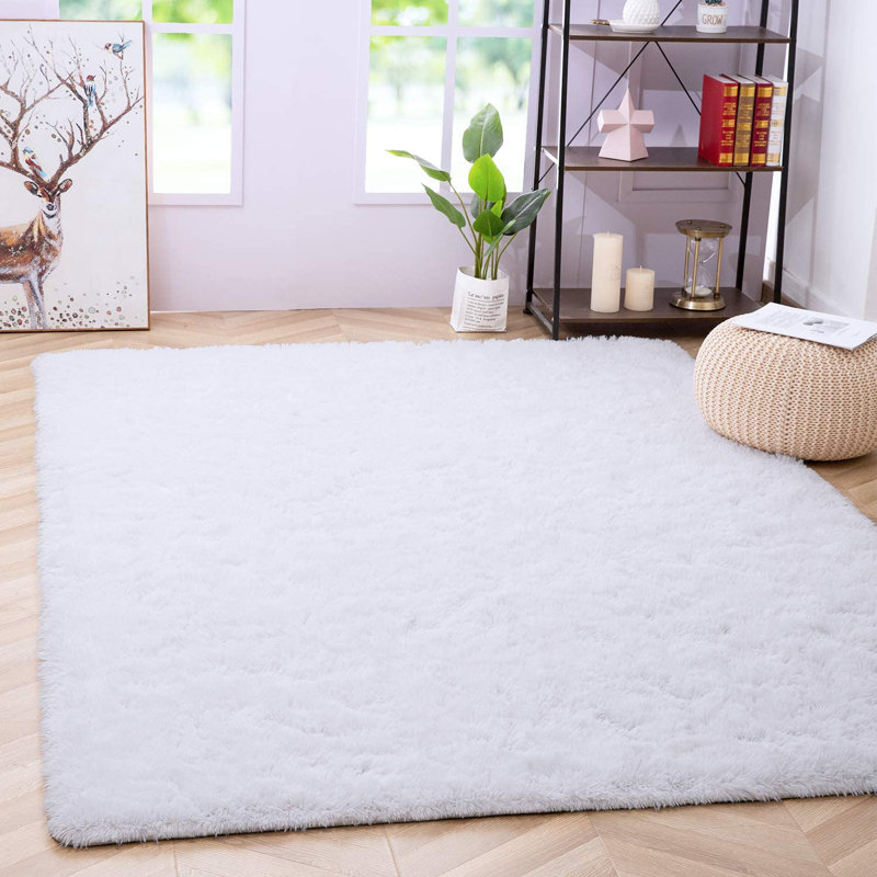 Mathilde Solid Colour Shag Area Rug, Rectangle 80 x 150 cm