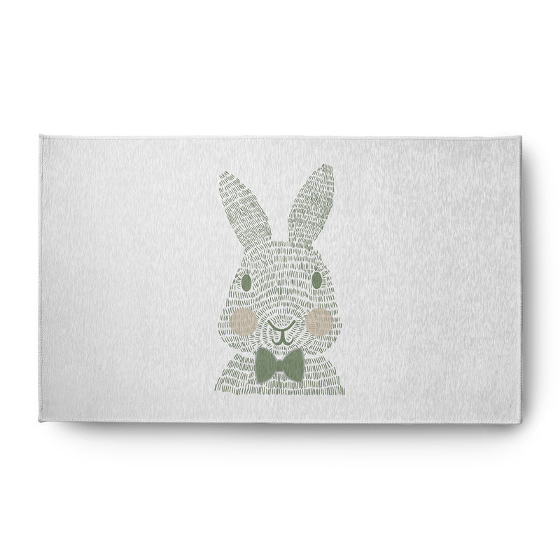 Tapis en chenille de Pâques monochrome, Rectangle 3 pi x 5 pi