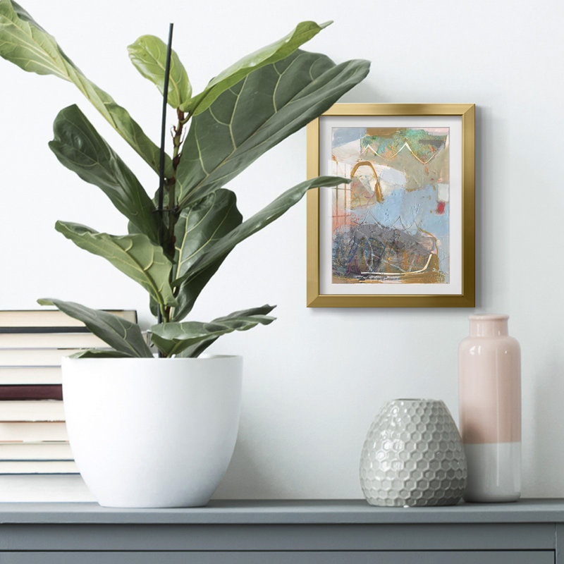 Minim I -Framed Print, 25.5'' H x 17.5'' W, Gold