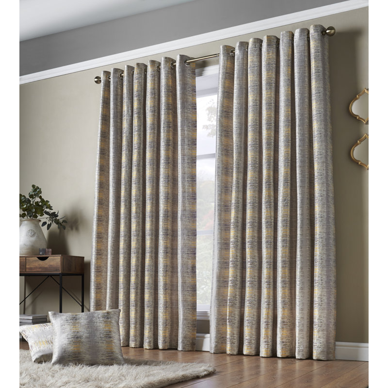 Auberon Eyelet Room Darkening Curtains, Ochre, Width 229 x Drop 229cm