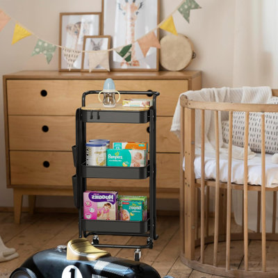 Revaz Metal Bar Cart by Rebrilliant