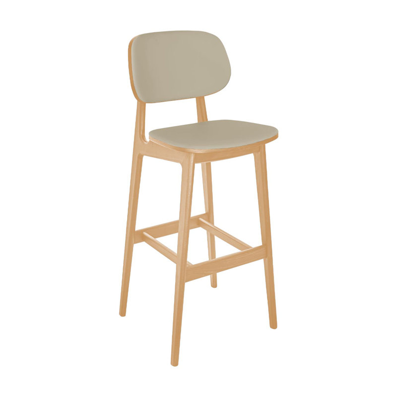  Emma Barstool - Grade 4 Bone Reveal Seat & Upholstered Back, Tan, Bone