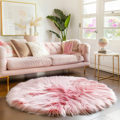 Light Pink Area Rug, Shag Carpet For Girls Boys Room,Furry Rug For Baby Kids Room,Fuzzy Rug For Dorm Nursery Room -  Everly Quinn, 96CBFFCCD1CB46C38C305B9806B7FC61