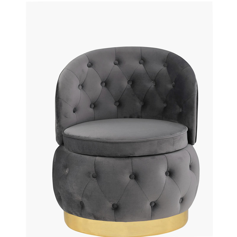 Chaise de rangement pivotante à 360 degrés, Gris