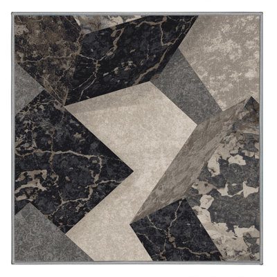 Tapis gris moelleux moelleux et moelleux à motif géométrique moderne - reliure grise