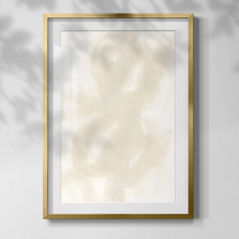 Silencieux II, Blanc, Papier avec cadre doré