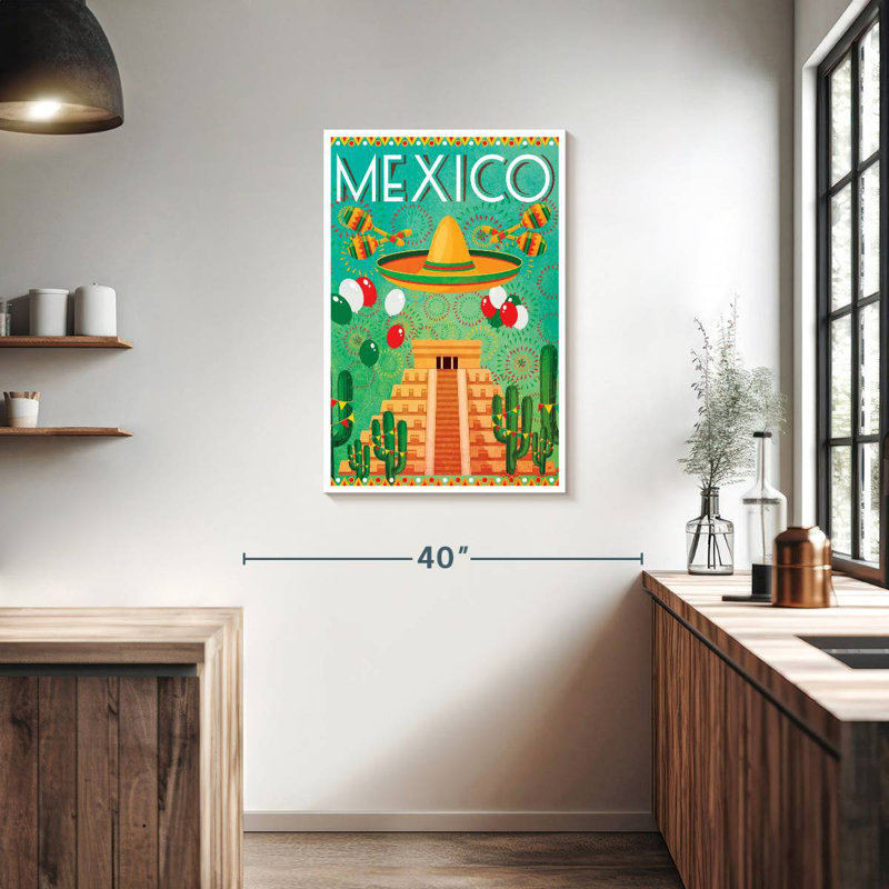 Affiche rétro Mexique, Mexique, H 36 po x l 24 po